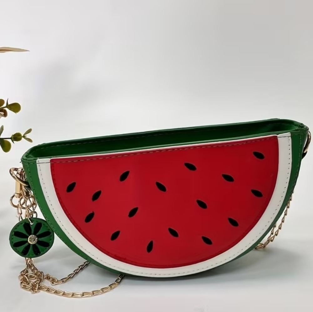 Watermelon Slice Crossbody Bag Purse - Novelty Summer Bag - Red Green NWT